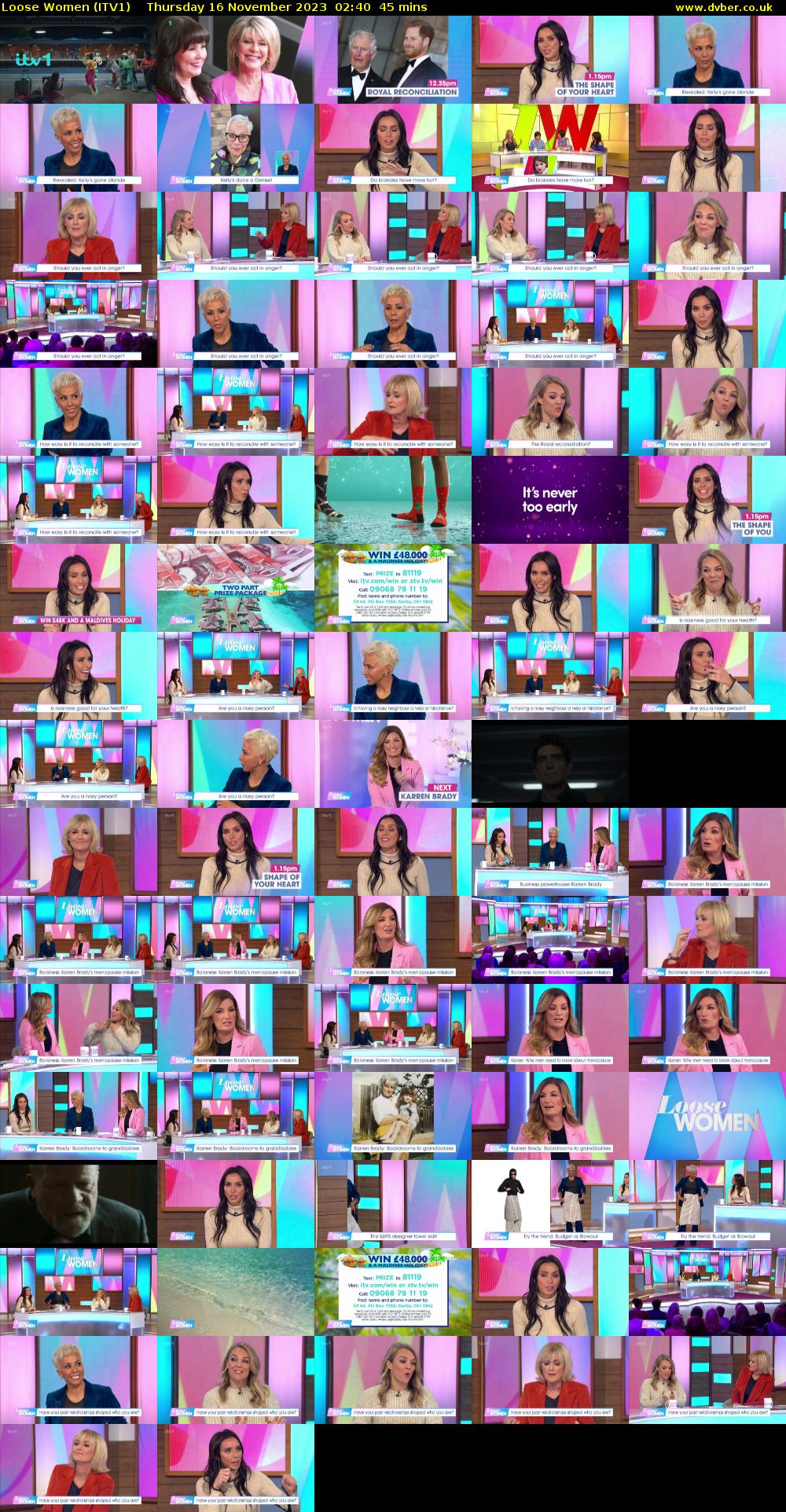 Loose Women (ITV1) Thursday 16 November 2023 02:40 - 03:25