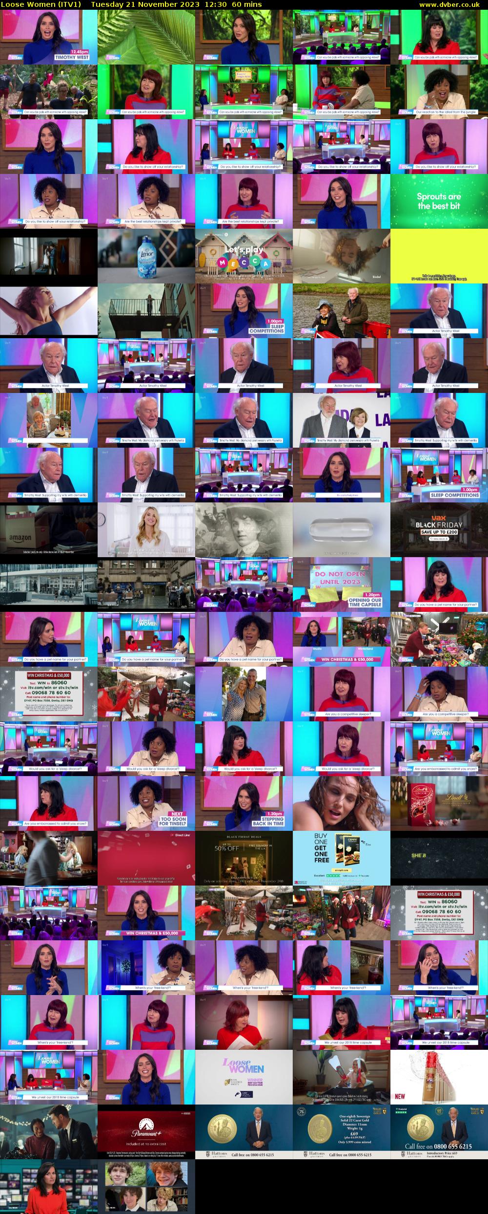 Loose Women (ITV1) Tuesday 21 November 2023 12:30 - 13:30