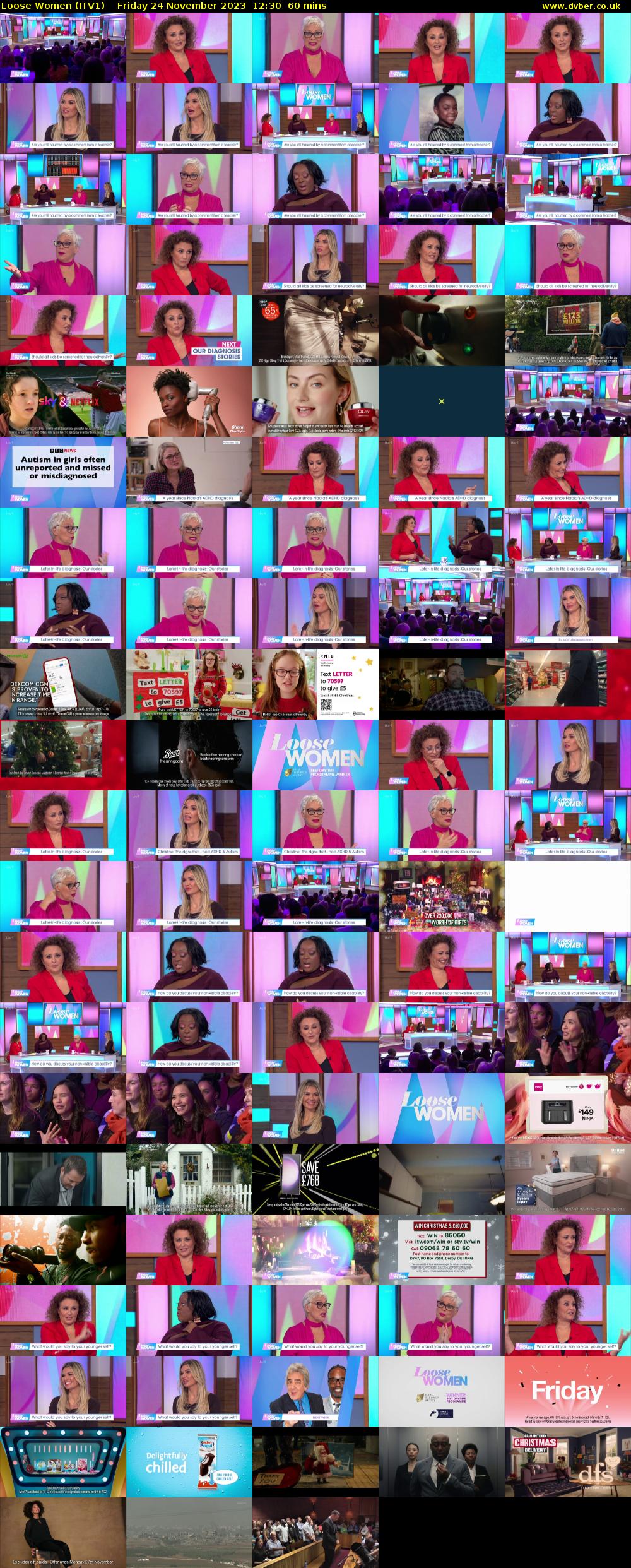 Loose Women (ITV1) Friday 24 November 2023 12:30 - 13:30
