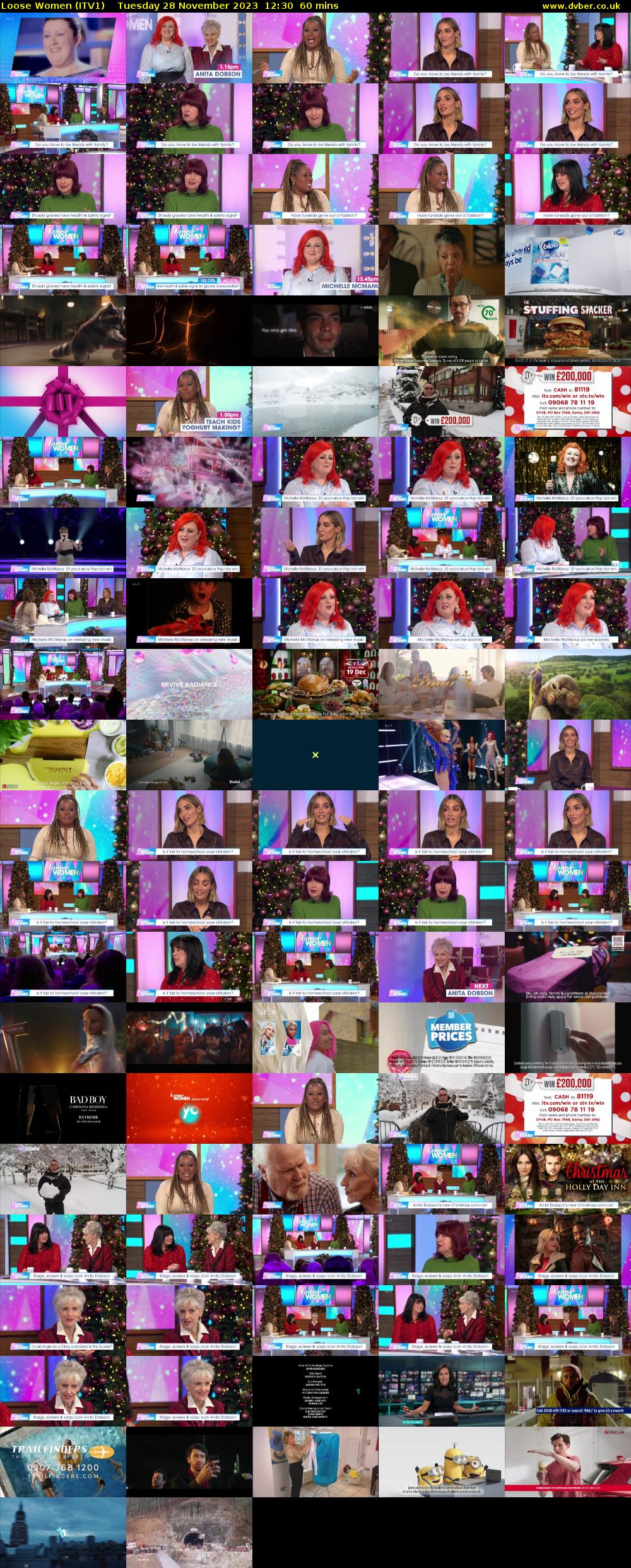 Loose Women (ITV1) Tuesday 28 November 2023 12:30 - 13:30
