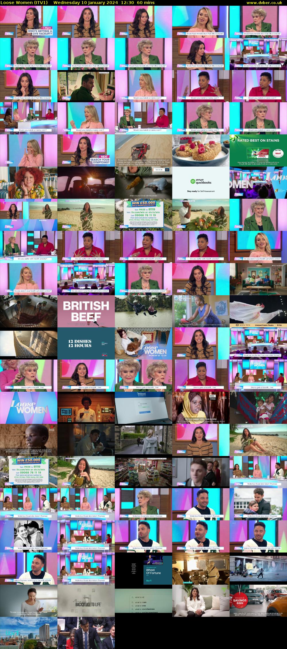 Loose Women (ITV1) Wednesday 10 January 2024 12:30 - 13:30