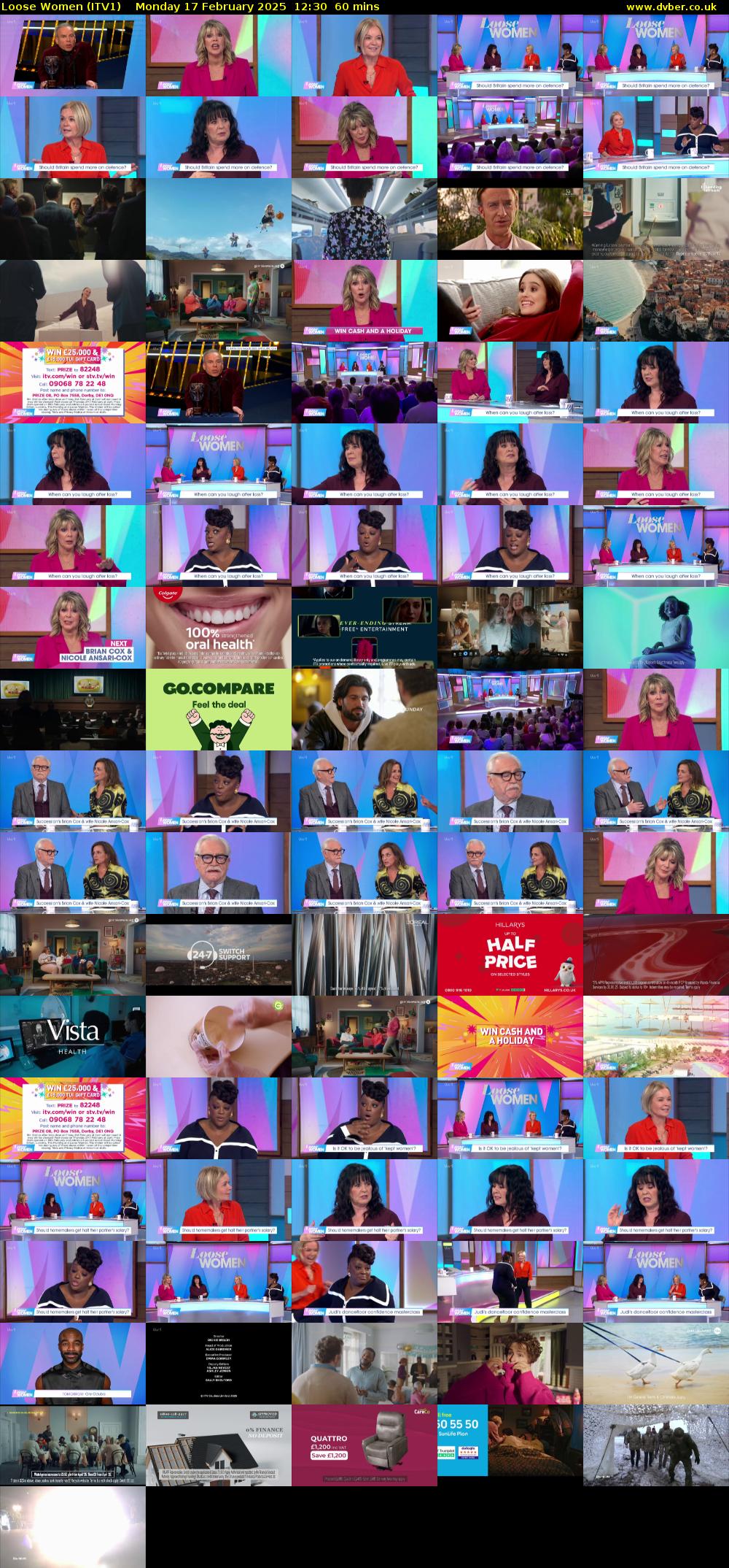 Loose Women (ITV1) Monday 17 February 2025 12:30 - 13:30