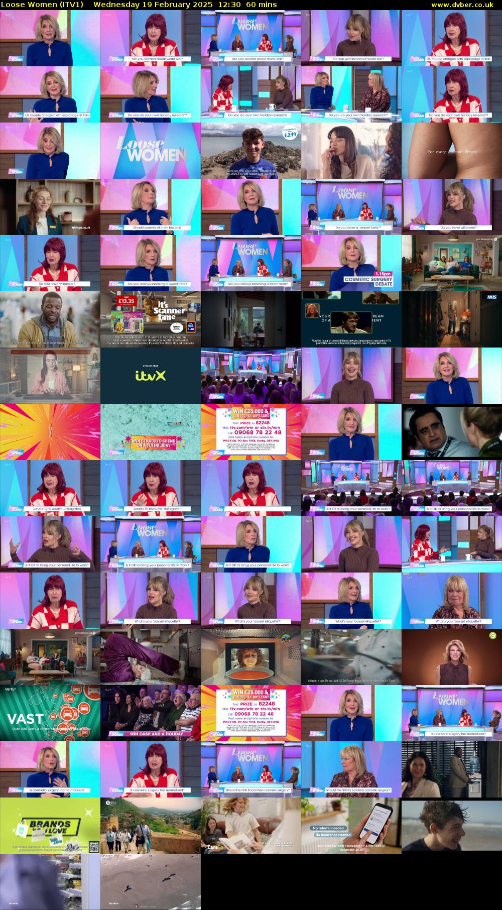 Loose Women (ITV1) Wednesday 19 February 2025 12:30 - 13:30