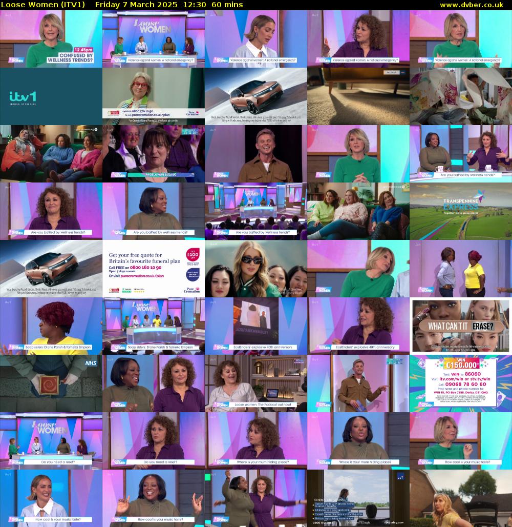Loose Women (ITV1) Friday 7 March 2025 12:30 - 13:30