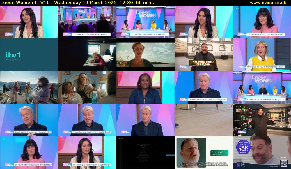 Loose Women (ITV1) Wednesday 19 March 2025 12:30 - 13:30