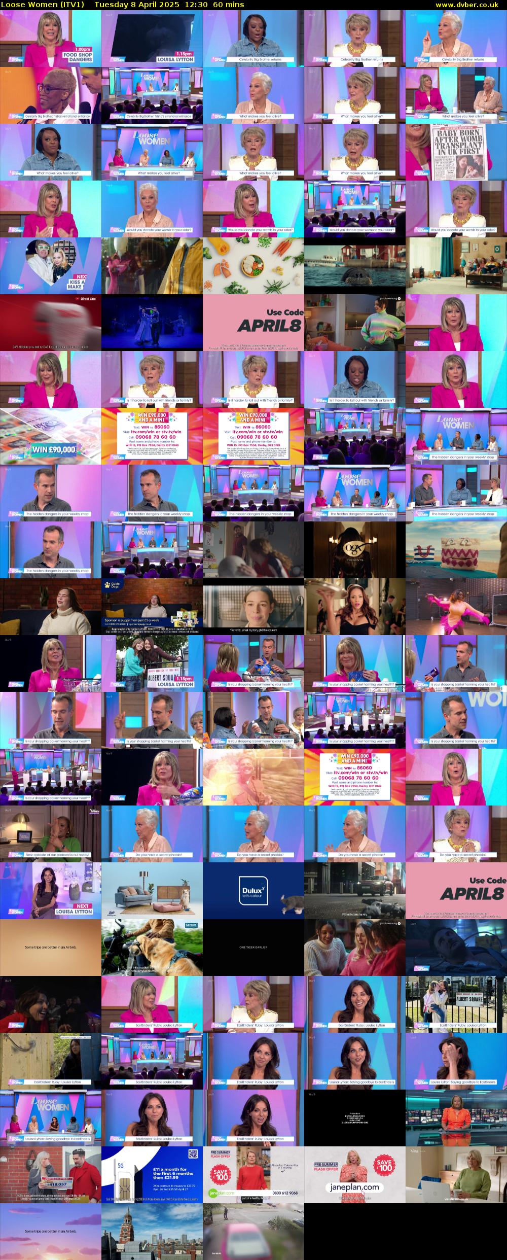Loose Women (ITV1) Tuesday 8 April 2025 12:30 - 13:30