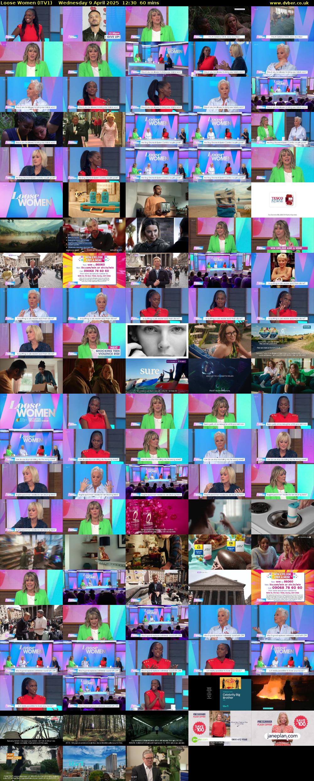 Loose Women (ITV1) Wednesday 9 April 2025 12:30 - 13:30