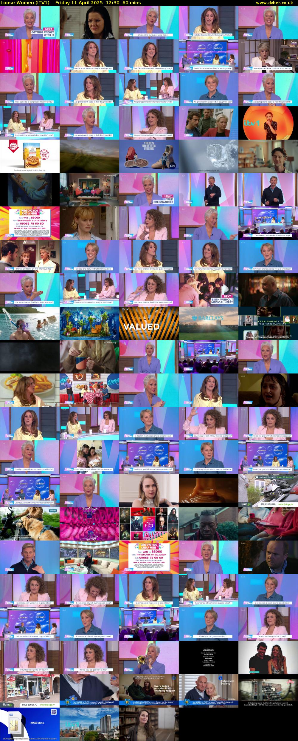 Loose Women (ITV1) Friday 11 April 2025 12:30 - 13:30