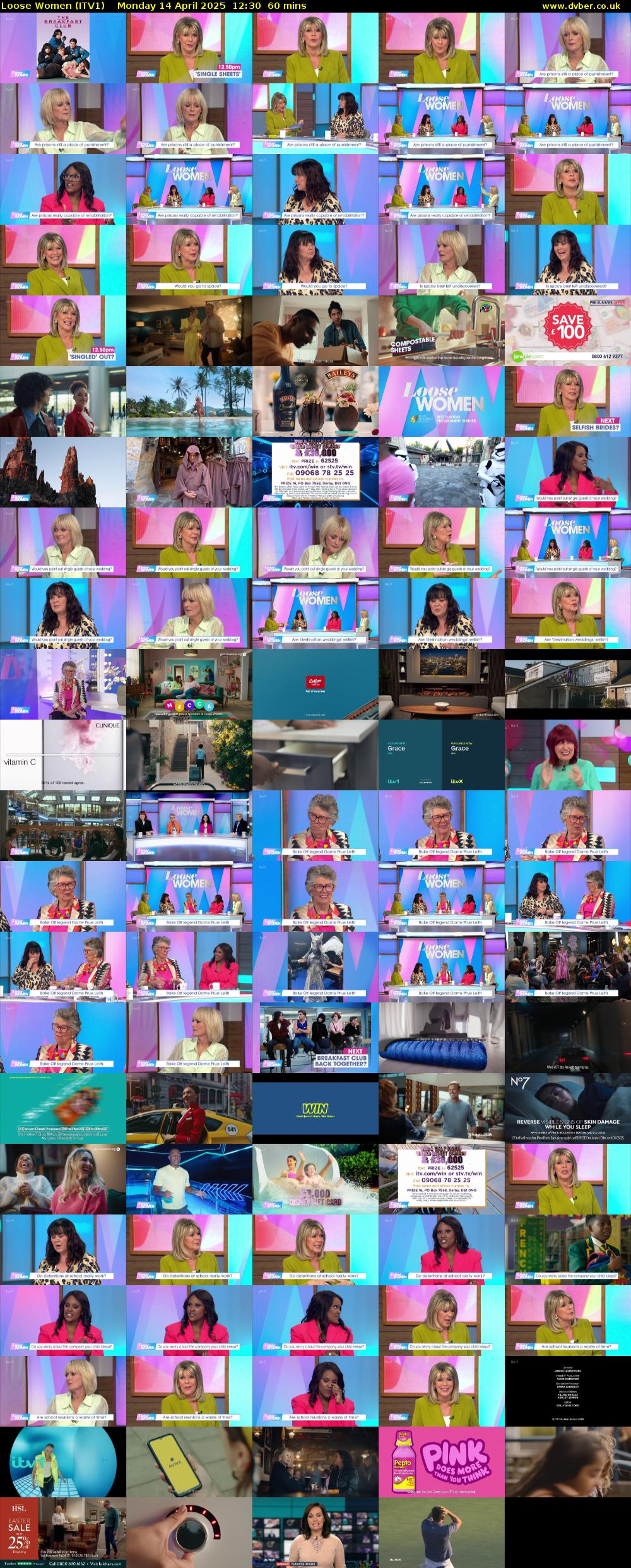 Loose Women (ITV1) Monday 14 April 2025 12:30 - 13:30