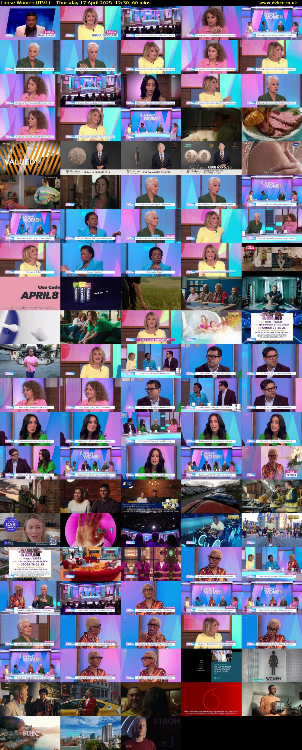 Loose Women (ITV1) Thursday 17 April 2025 12:30 - 13:30