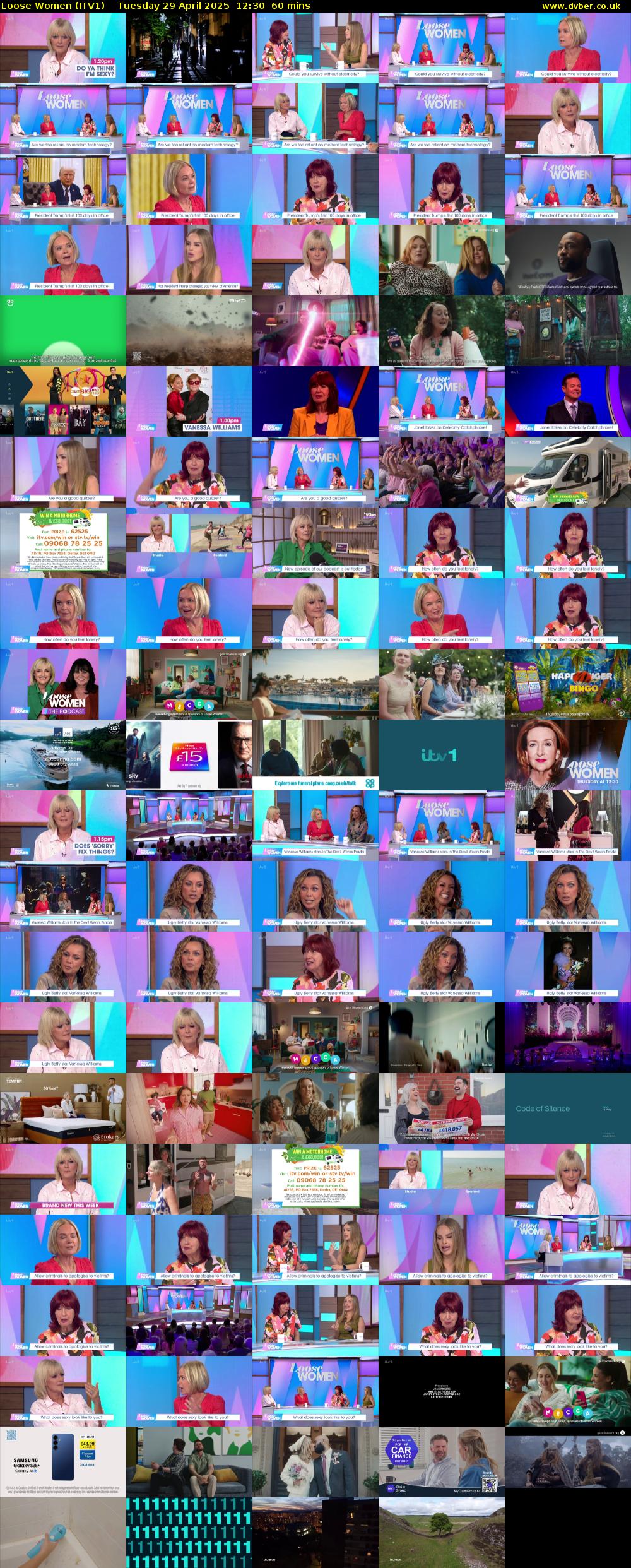 Loose Women (ITV1) Tuesday 29 April 2025 12:30 - 13:30