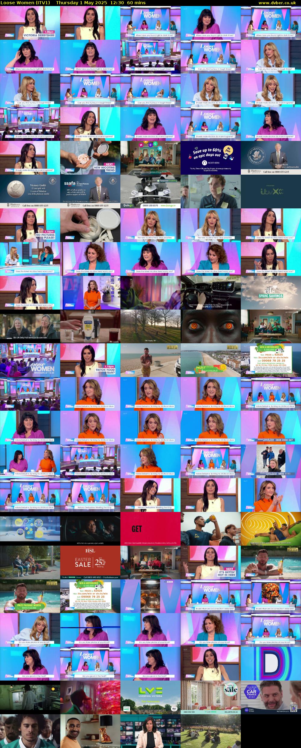 Loose Women (ITV1) Thursday 1 May 2025 12:30 - 13:30