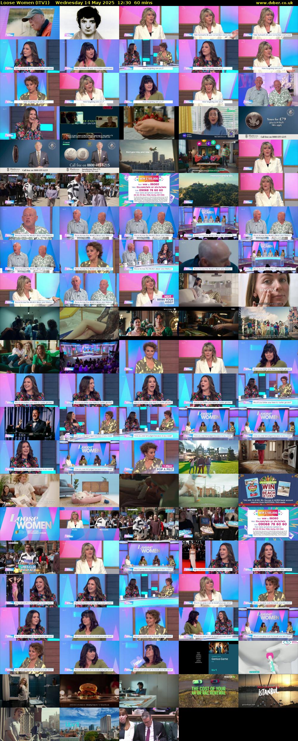 Loose Women (ITV1) Wednesday 14 May 2025 12:30 - 13:30