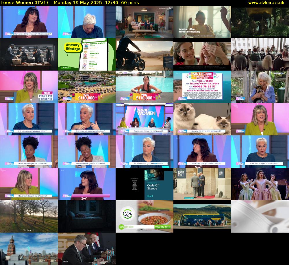 Loose Women (ITV1) Monday 19 May 2025 12:30 - 13:30
