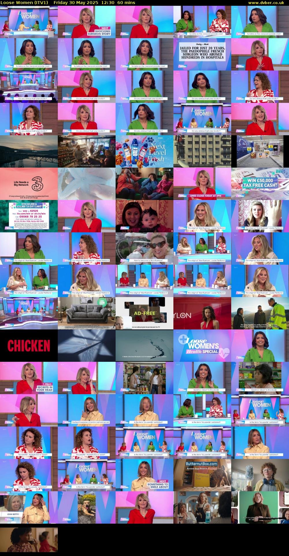 Loose Women (ITV1) Friday 30 May 2025 12:30 - 13:30