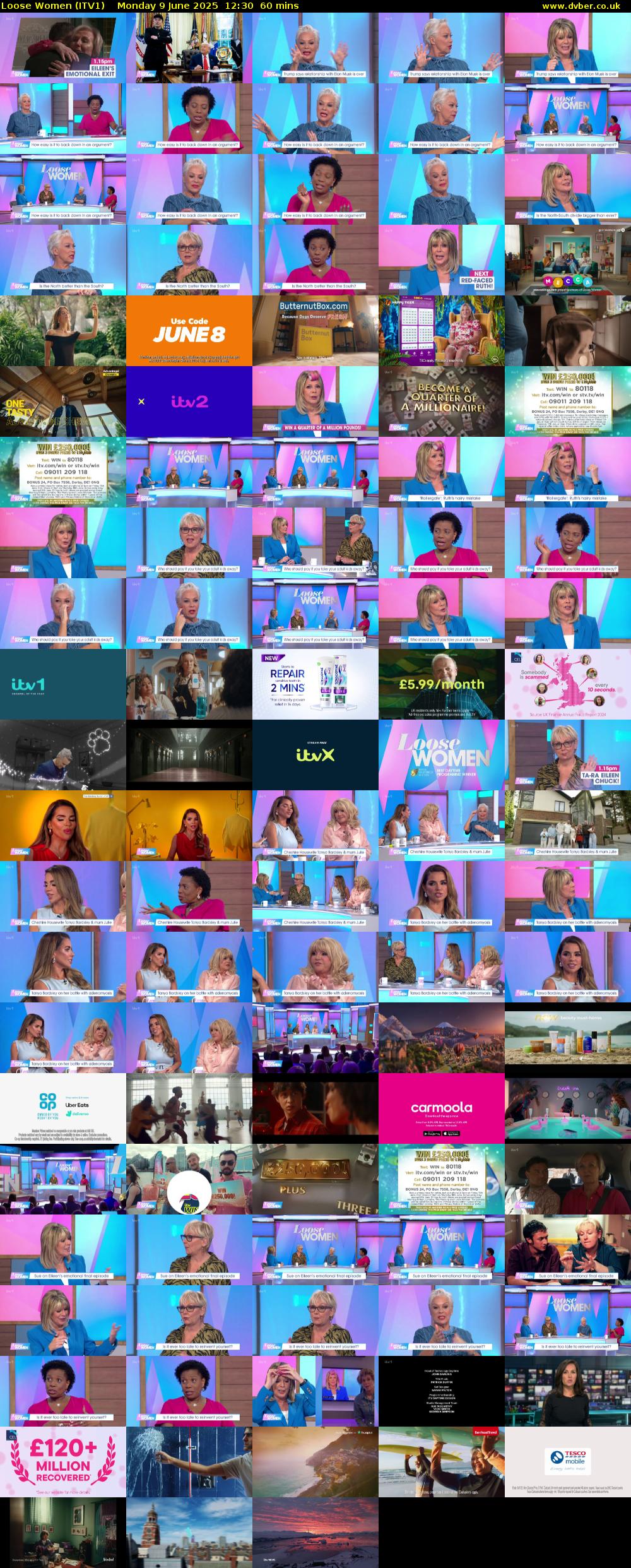 Loose Women (ITV1) Monday 9 June 2025 12:30 - 13:30