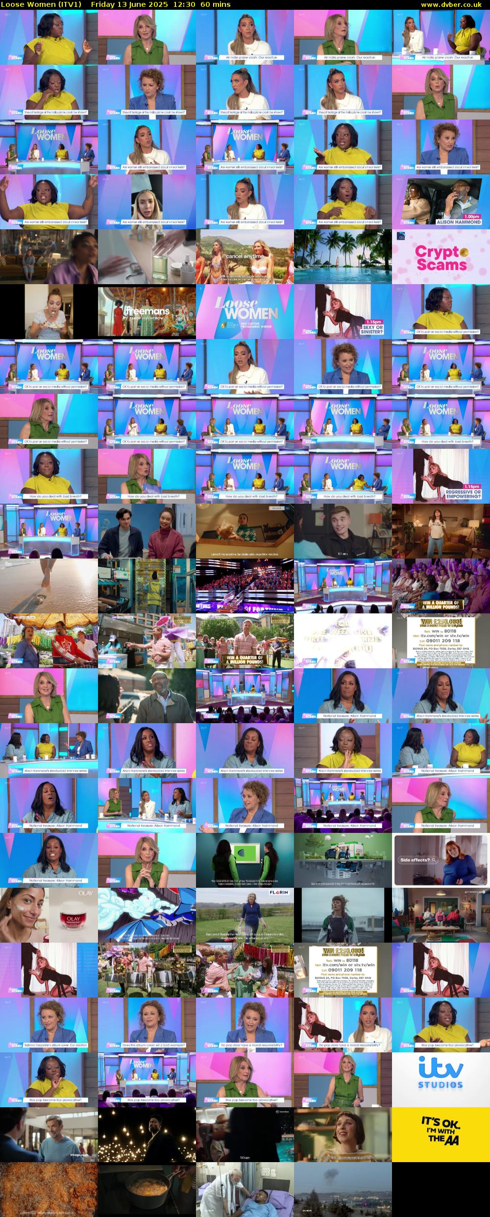 Loose Women (ITV1) Friday 13 June 2025 12:30 - 13:30