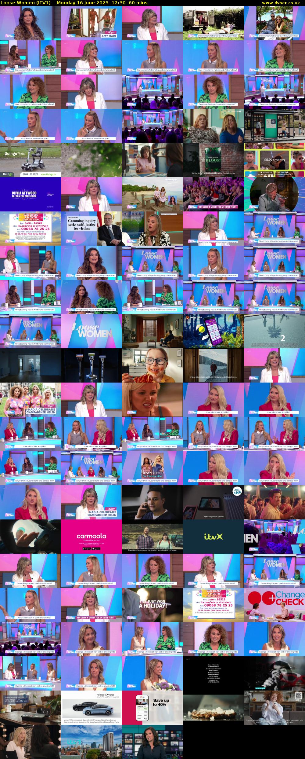 Loose Women (ITV1) Monday 16 June 2025 12:30 - 13:30