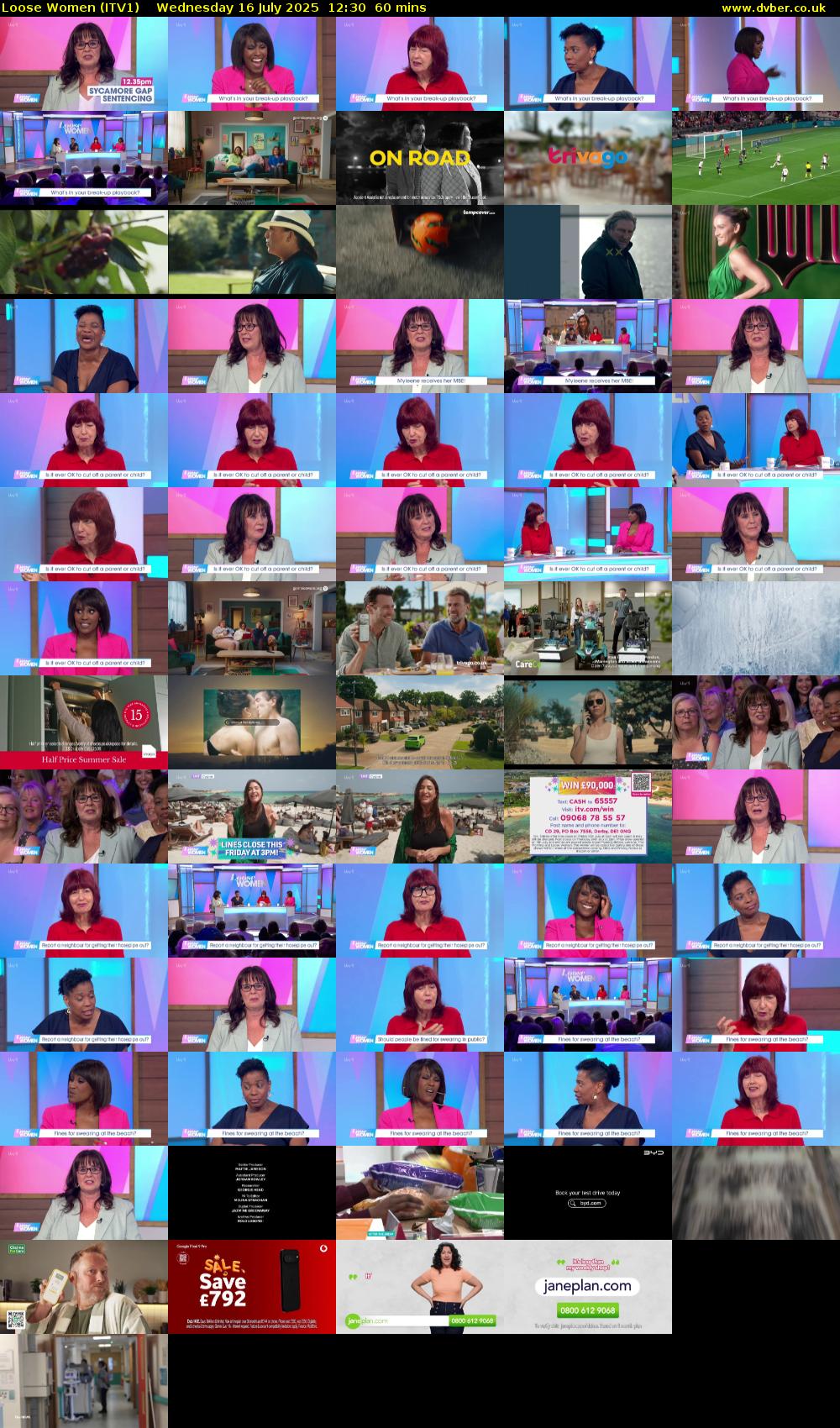 Loose Women (ITV1) Wednesday 16 July 2025 12:30 - 13:30