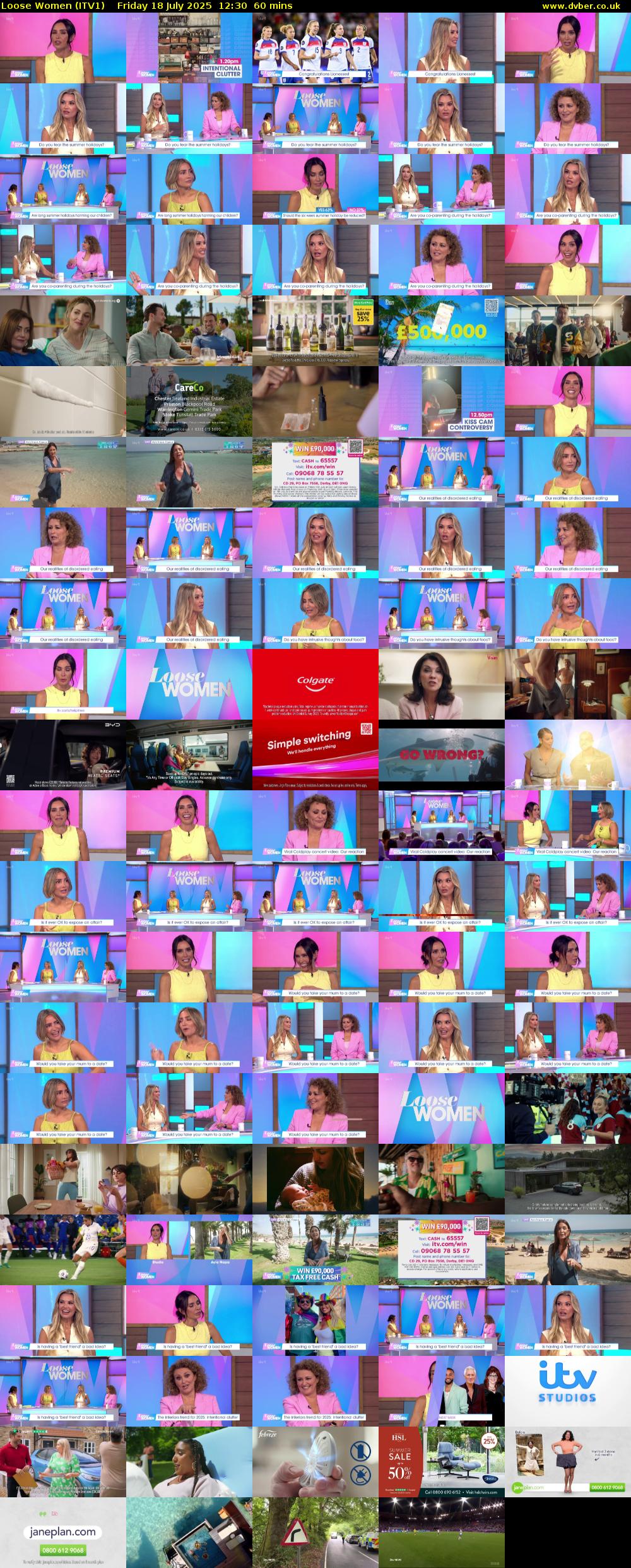 Loose Women (ITV1) Friday 18 July 2025 12:30 - 13:30