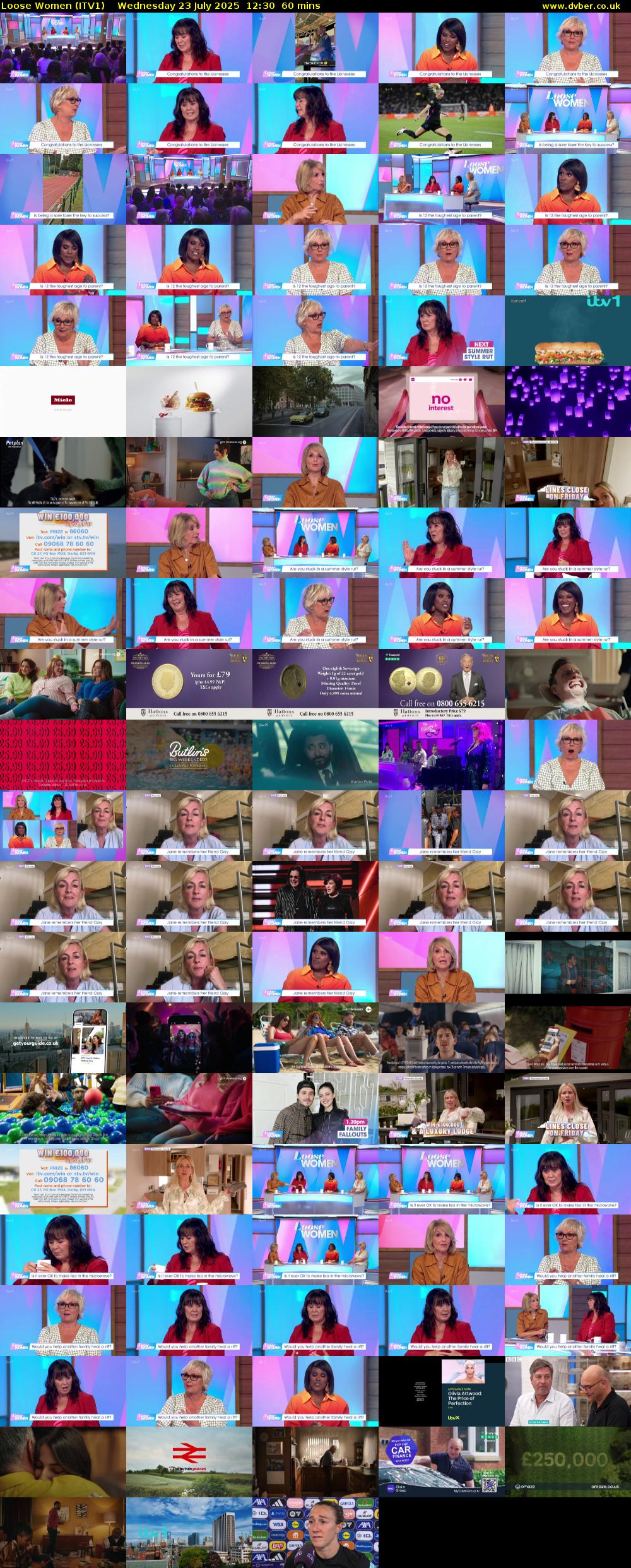 Loose Women (ITV1) Wednesday 23 July 2025 12:30 - 13:30
