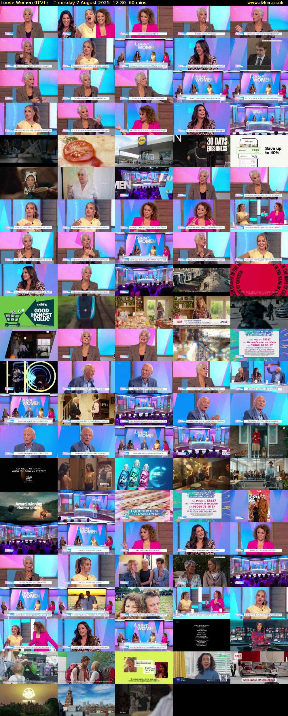 Loose Women (ITV1) Thursday 7 August 2025 12:30 - 13:30