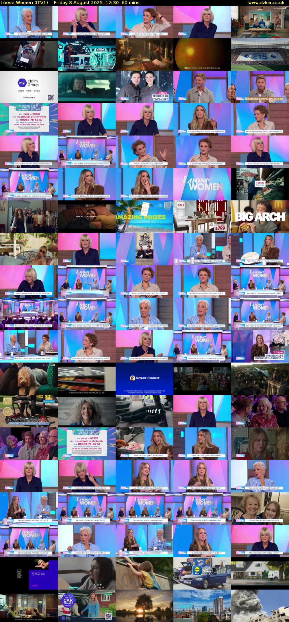 Loose Women (ITV1) Friday 8 August 2025 12:30 - 13:30