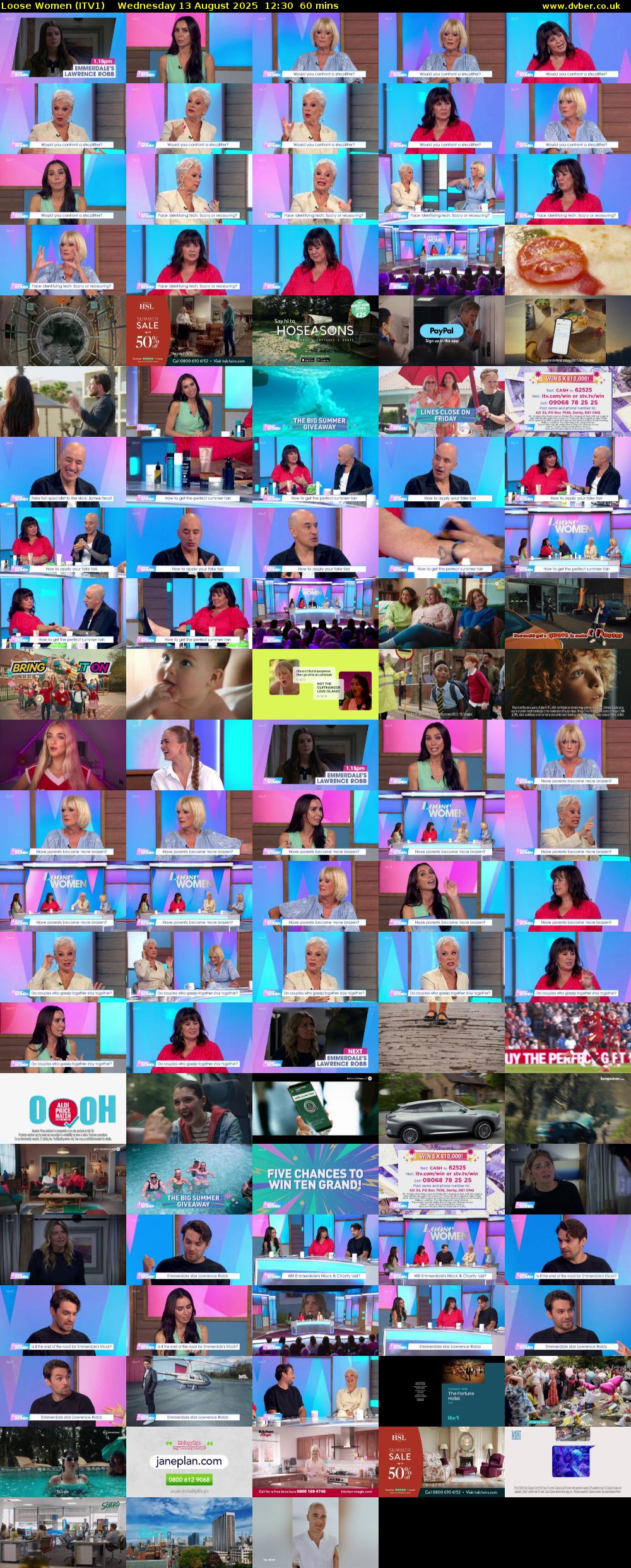 Loose Women (ITV1) Wednesday 13 August 2025 12:30 - 13:30