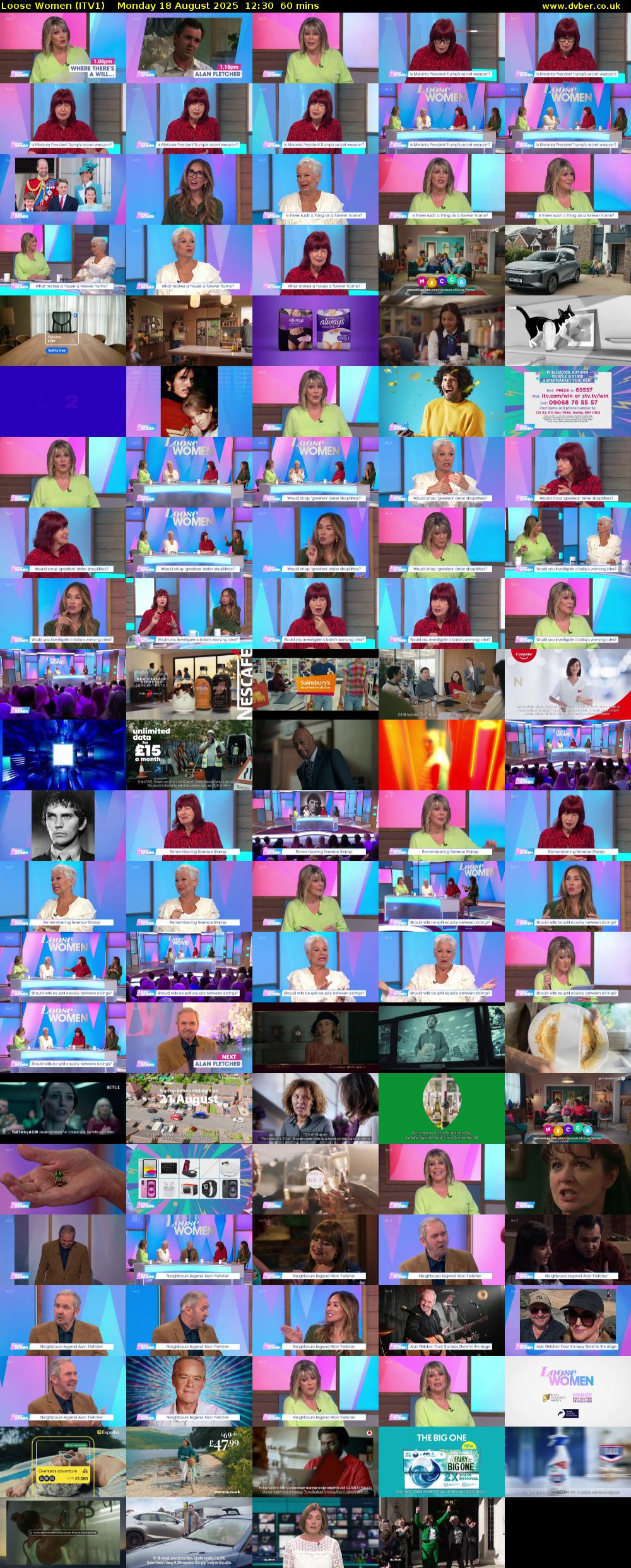 Loose Women (ITV1) Monday 18 August 2025 12:30 - 13:30