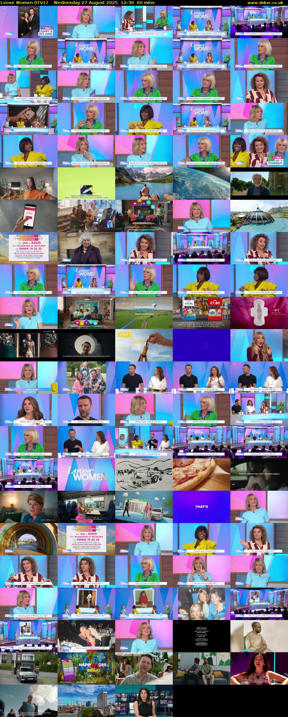 Loose Women (ITV1) Wednesday 27 August 2025 12:30 - 13:30