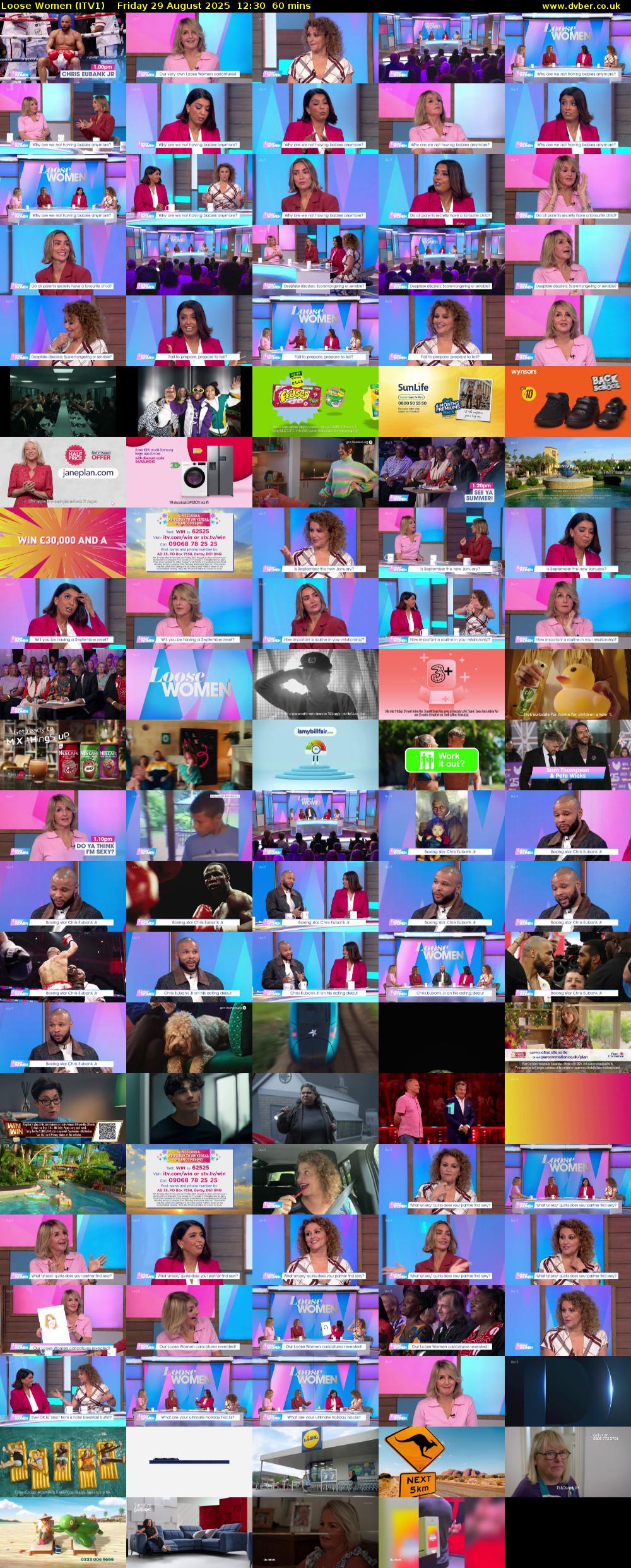 Loose Women (ITV1) Friday 29 August 2025 12:30 - 13:30