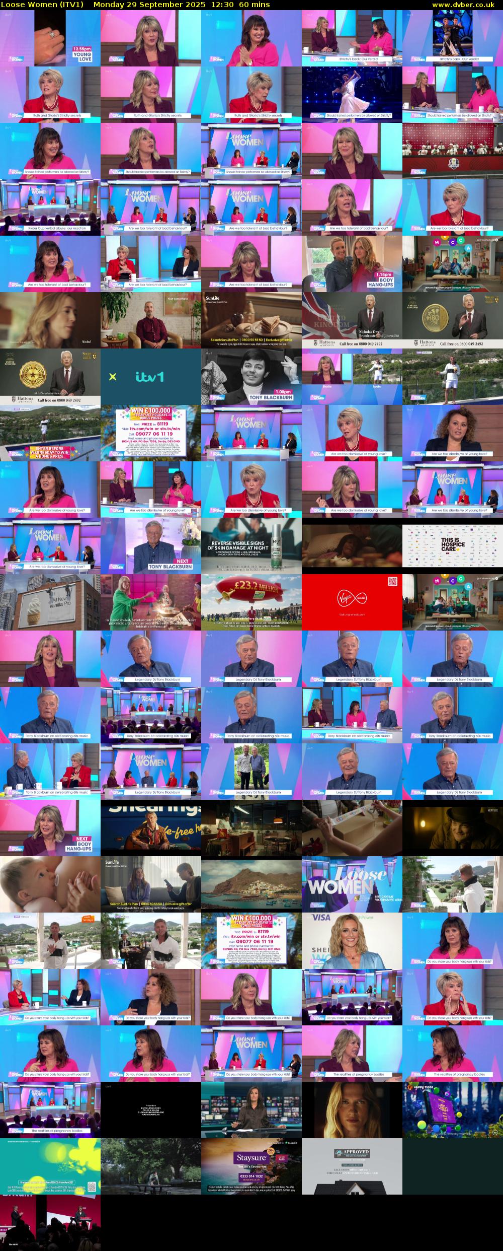 Loose Women (ITV1) Monday 29 September 2025 12:30 - 13:30