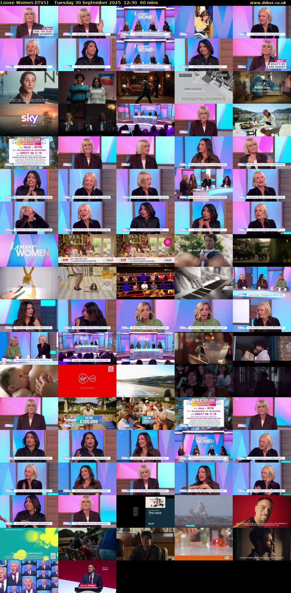 Loose Women (ITV1) Tuesday 30 September 2025 12:30 - 13:30
