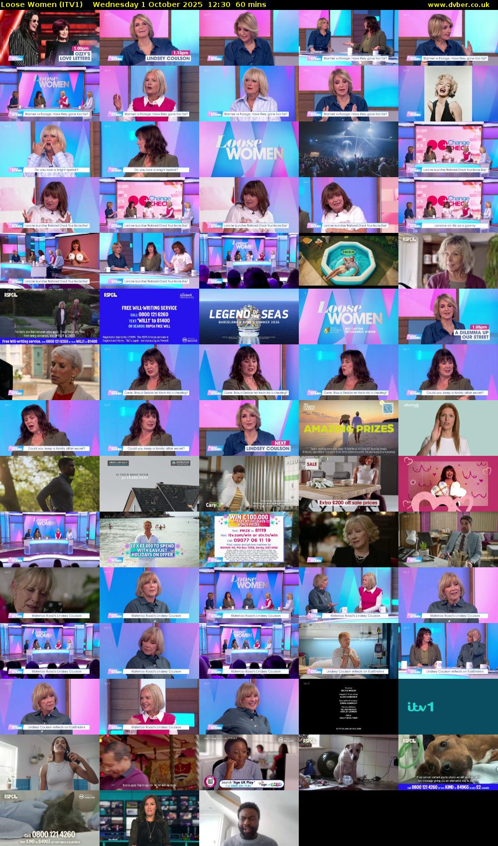 Loose Women (ITV1) Wednesday 1 October 2025 12:30 - 13:30
