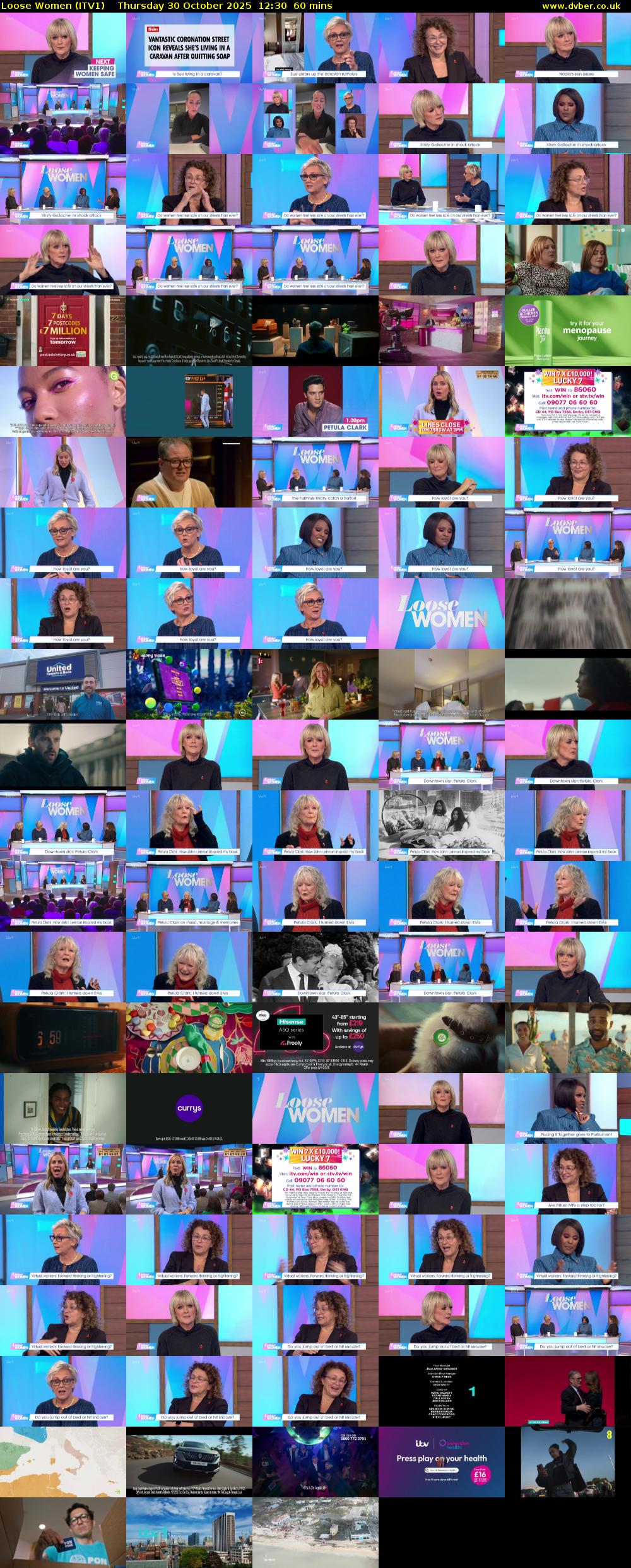 Loose Women (ITV1) Thursday 30 October 2025 12:30 - 13:30