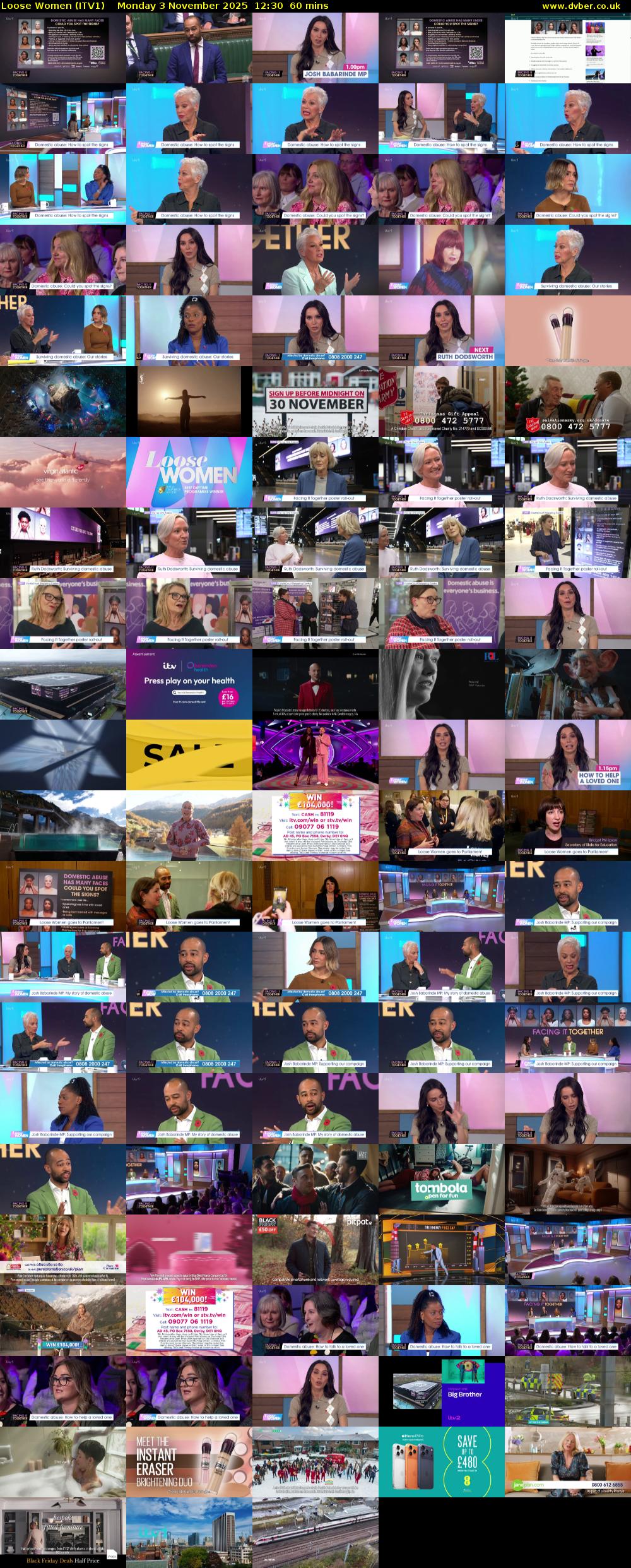 Loose Women (ITV1) Monday 3 November 2025 12:30 - 13:30