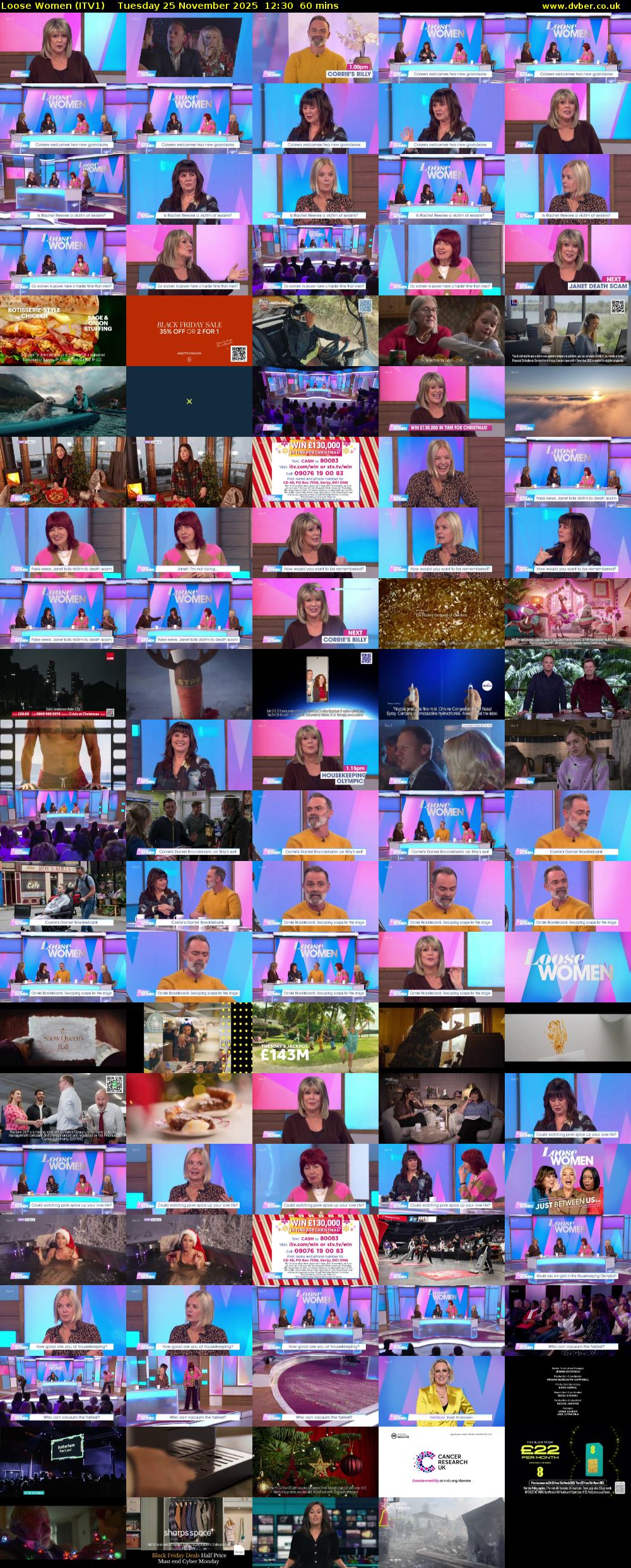 Loose Women (ITV1) Tuesday 25 November 2025 12:30 - 13:30