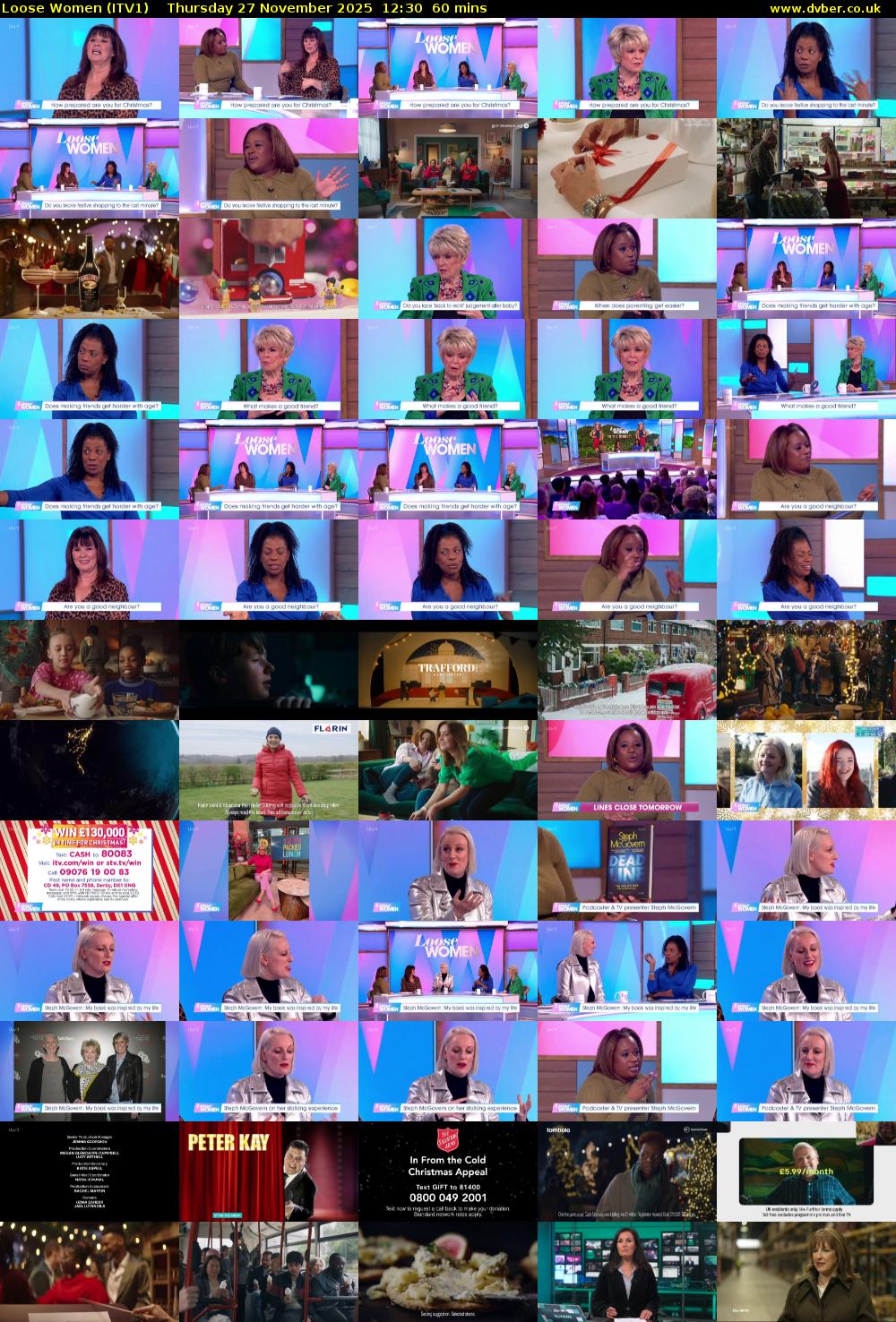 Loose Women (ITV1) Thursday 27 November 2025 12:30 - 13:30