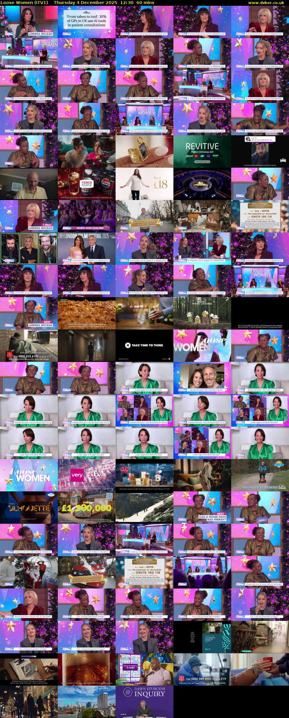 Loose Women (ITV1) Thursday 4 December 2025 12:30 - 13:30