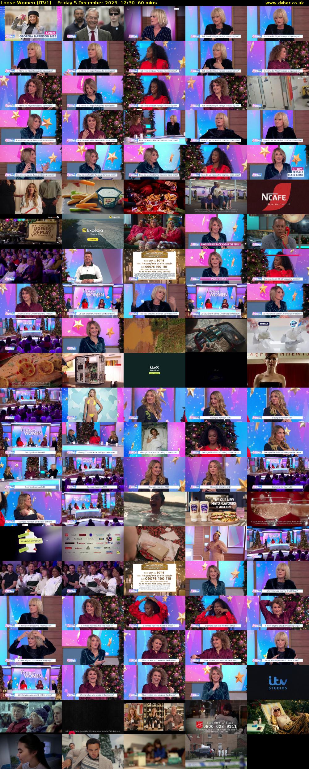 Loose Women (ITV1) Friday 5 December 2025 12:30 - 13:30