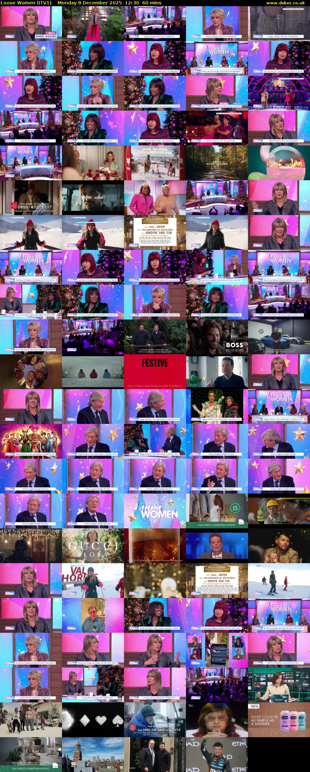Loose Women (ITV1) Monday 8 December 2025 12:30 - 13:30