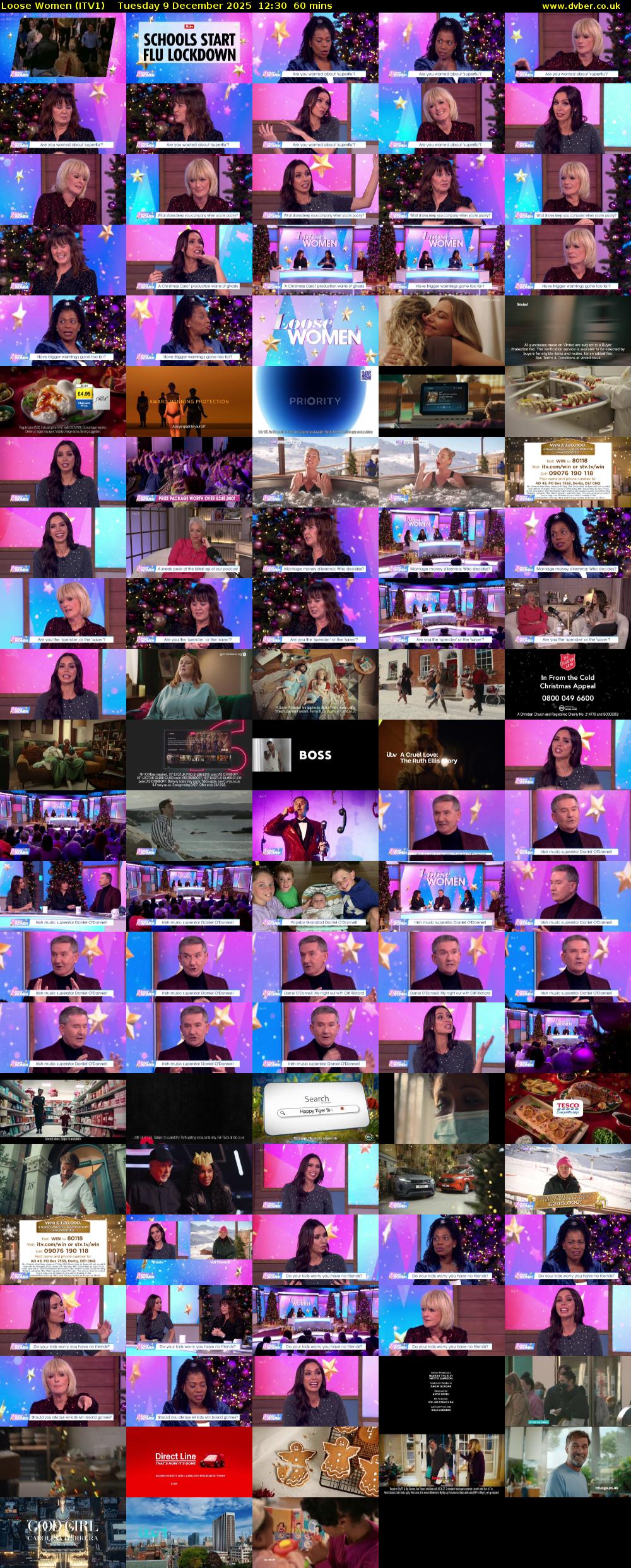 Loose Women (ITV1) Tuesday 9 December 2025 12:30 - 13:30