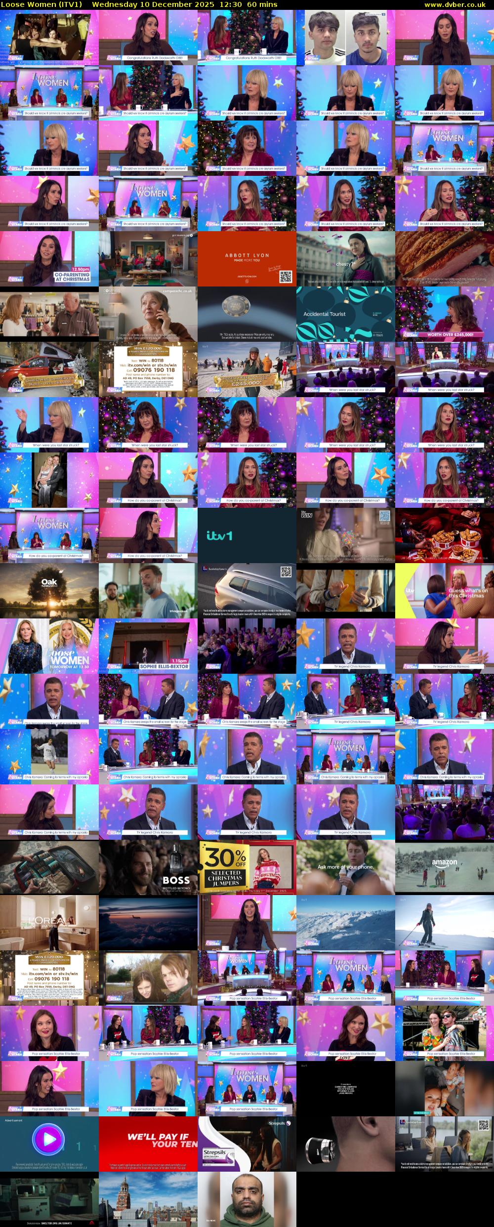 Loose Women (ITV1) Wednesday 10 December 2025 12:30 - 13:30