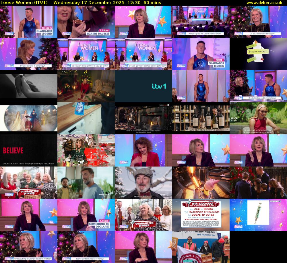 Loose Women (ITV1) Wednesday 17 December 2025 12:30 - 13:30