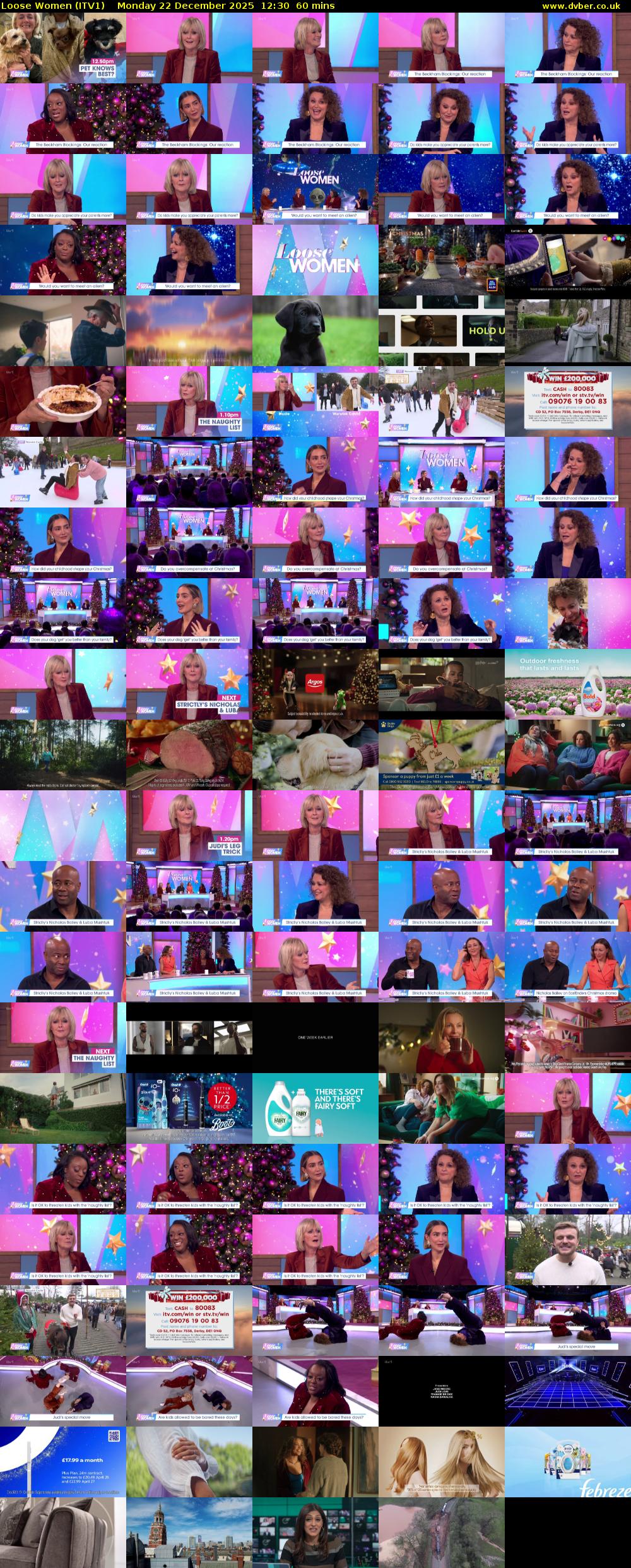Loose Women (ITV1) Monday 22 December 2025 12:30 - 13:30