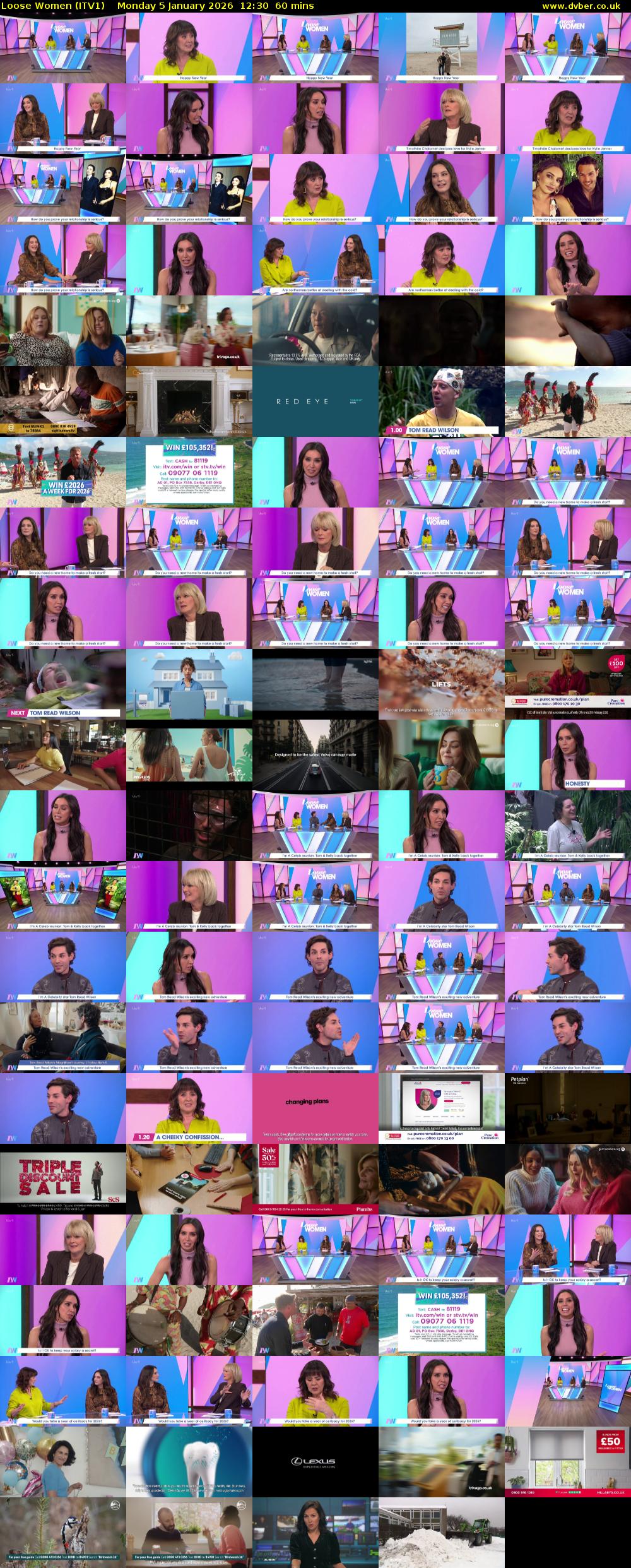 Loose Women (ITV1) Monday 5 January 2026 12:30 - 13:30