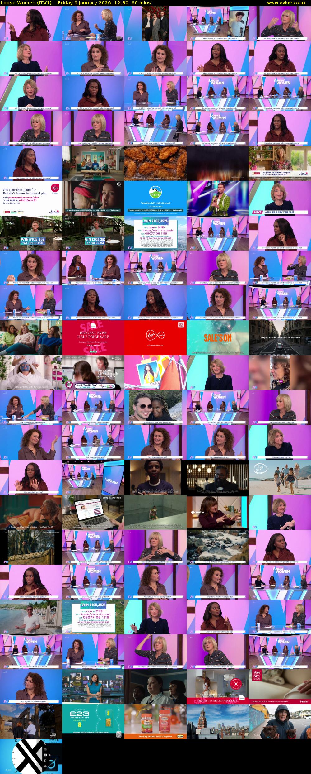 Loose Women (ITV1) Friday 9 January 2026 12:30 - 13:30