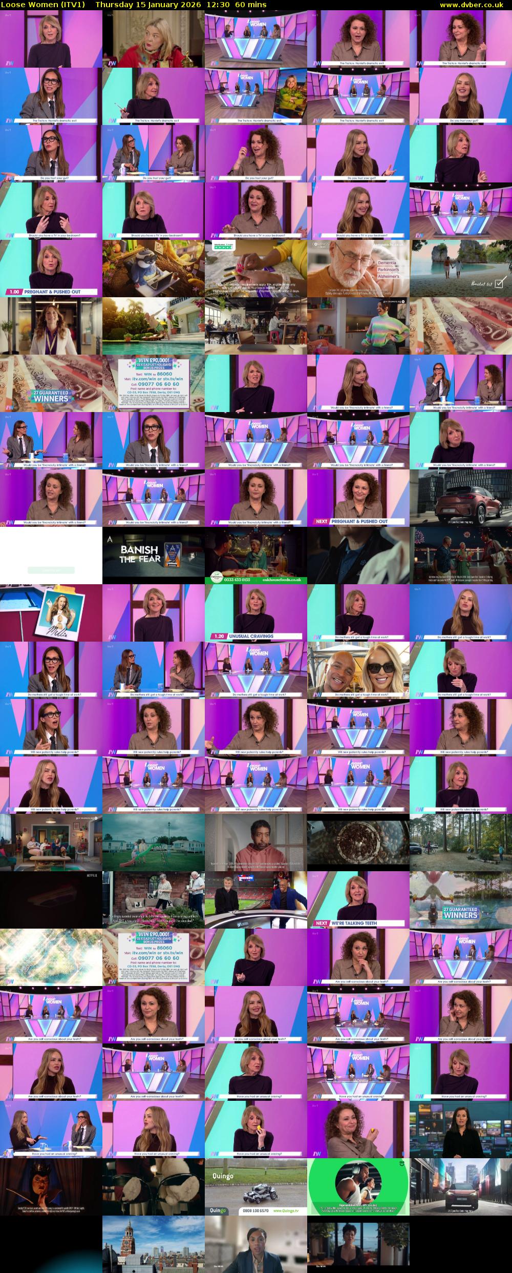 Loose Women (ITV1) Thursday 15 January 2026 12:30 - 13:30