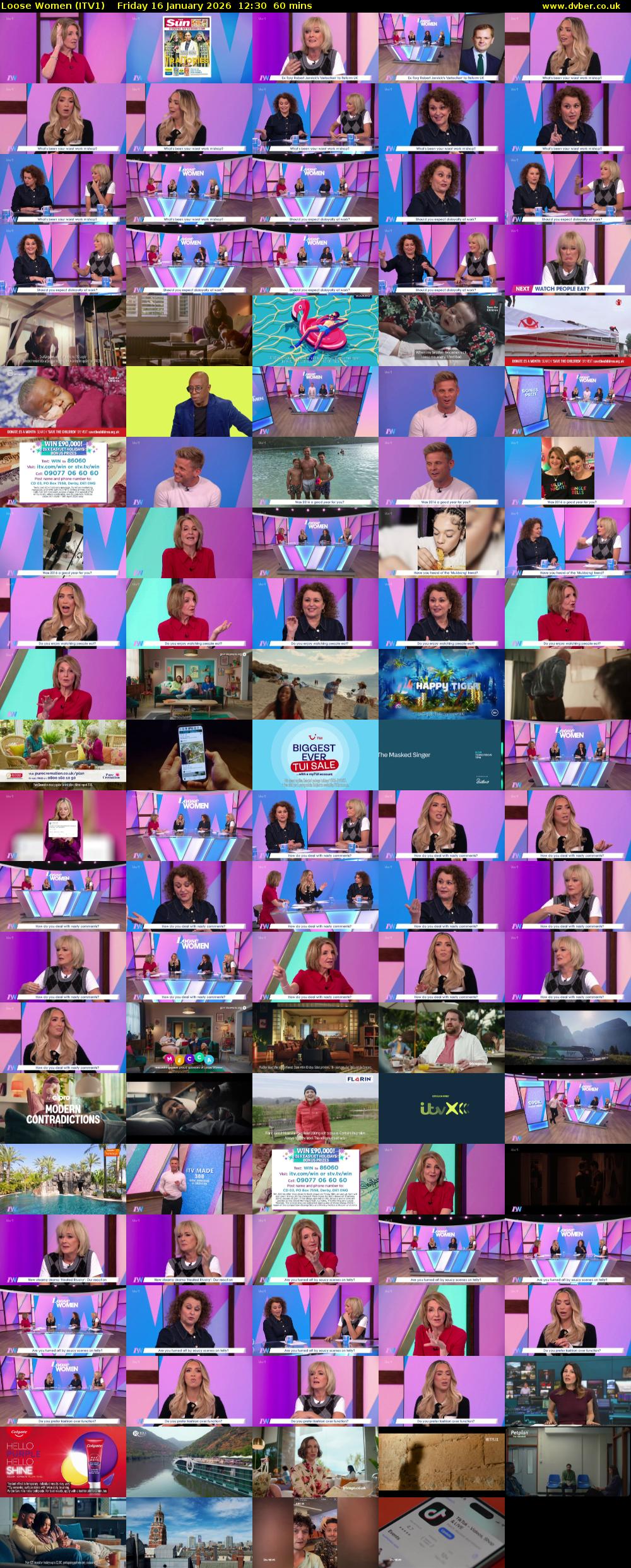 Loose Women (ITV1) Friday 16 January 2026 12:30 - 13:30