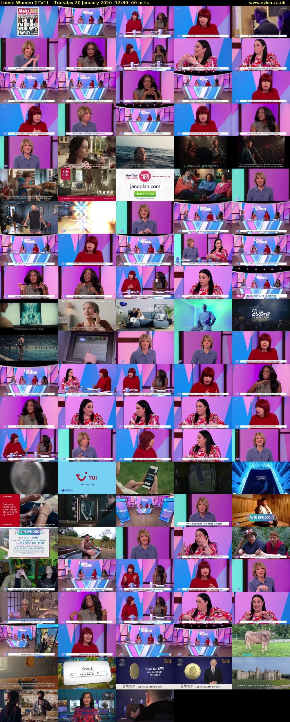 Loose Women (ITV1) Tuesday 20 January 2026 12:30 - 13:30